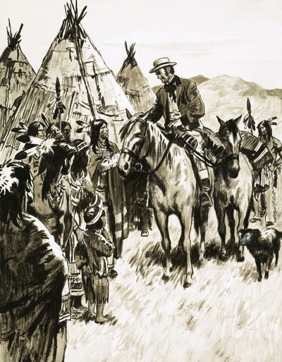 George Peabody Had the Courage to Ride Among the Indians by English School